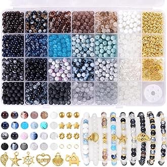 Funtopia 1200 x 6mm Round Glass Beads for Bracelets