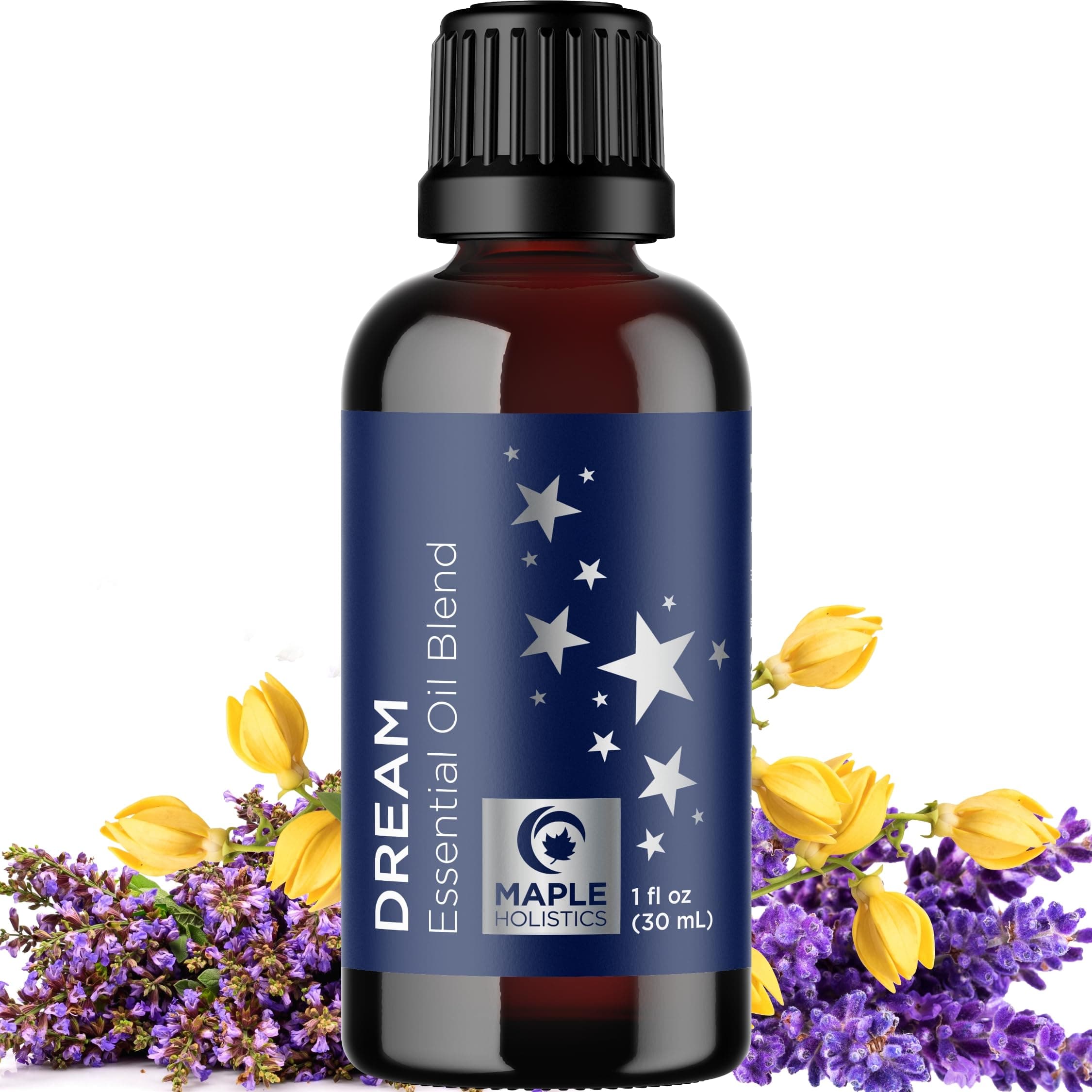 Sleep Essential Oil Blend for Diffuser - Dream Essential Oils for Diffusers Aromatherapy and Relaxation with Clary Sage Ylang-Ylang Roman Chamomile and Lavender for Sleep Time Support (1 Fl Oz)