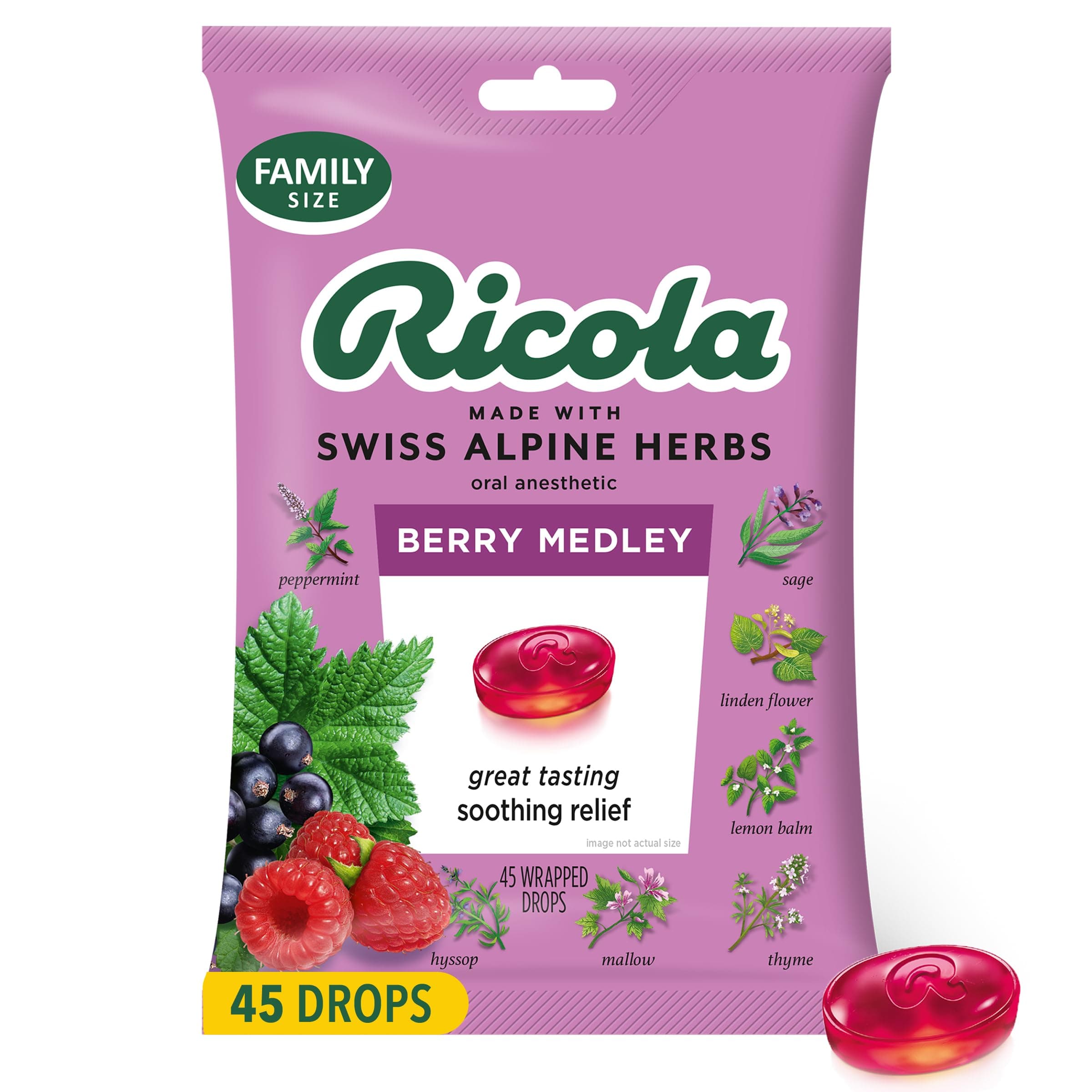 Ricola, Lozenge Berry Medley, 45 Count