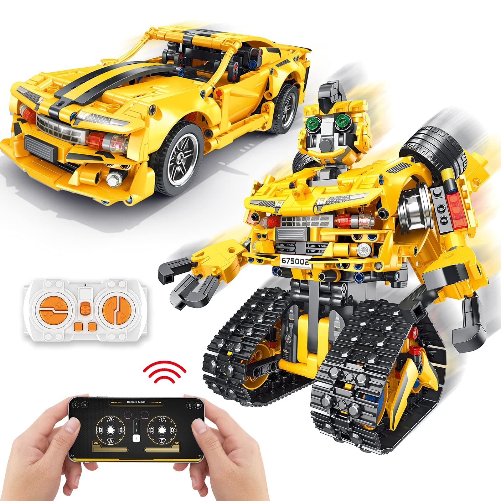 2-in-1 Build a Robot Kit,901 Pieces Remote & APP Controlled Robot & Car,Robotic Transformers Toys STEM Projects for Kids Ages 8 9 10 11 12+