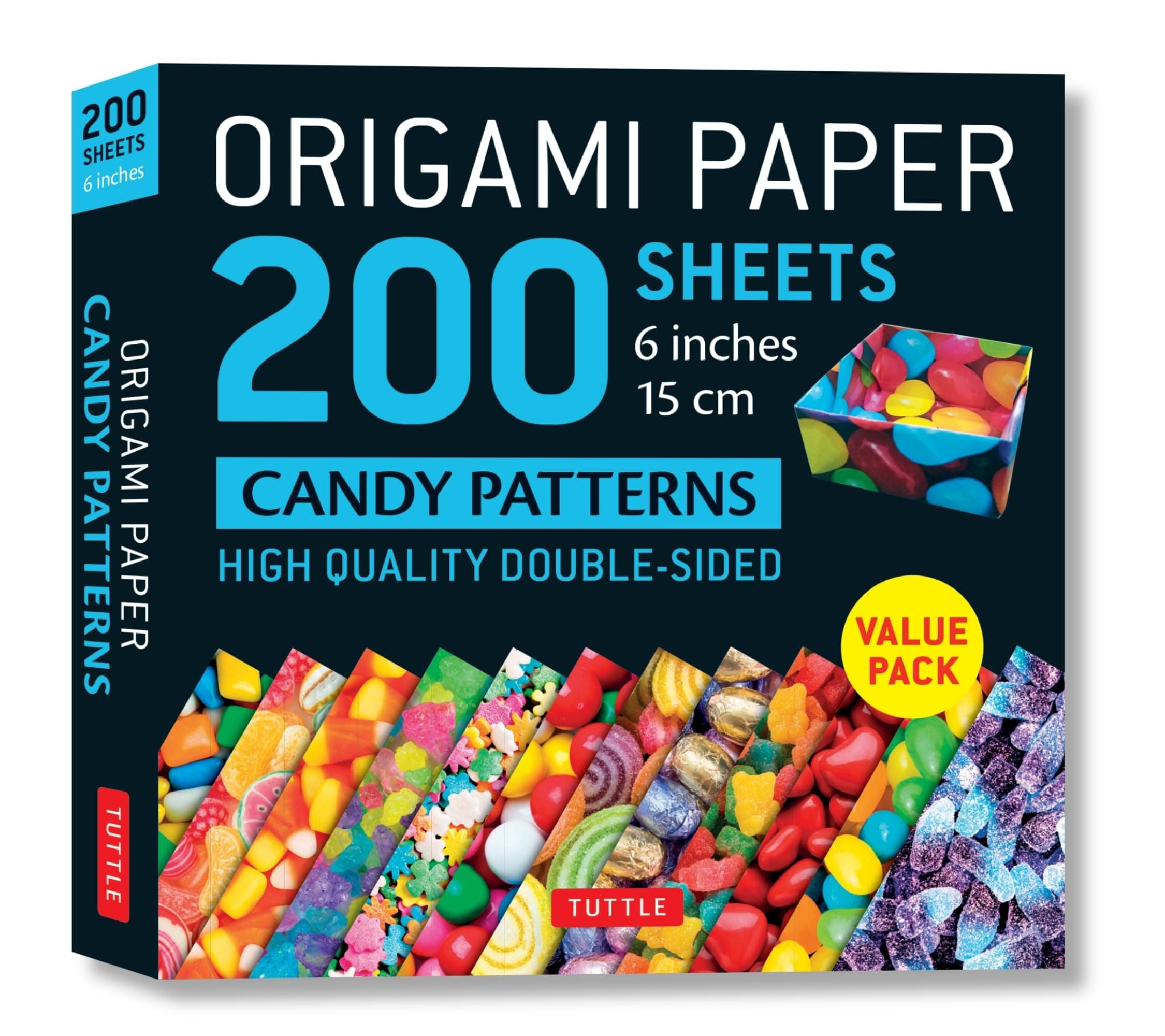 Origami Paper 200 sheets Candy Patterns 6" (15 cm): Tuttle Origami Paper: Double Sided Origami Sheets Printed with 12 Different Designs (Instructions for 6 Projects Included) (Tuttle Specials)