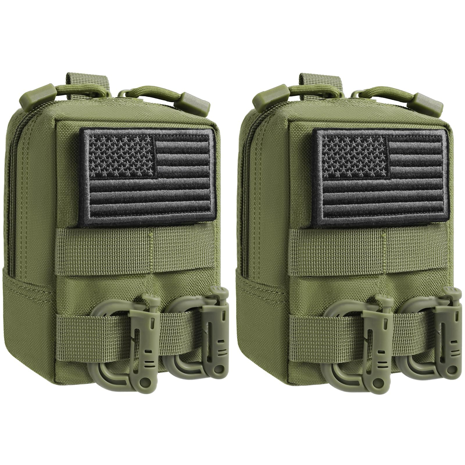 2 Pack Molle Pouches - Tactical Compact Water-Resistant EDC Pouch Bag Small Utility Pouch