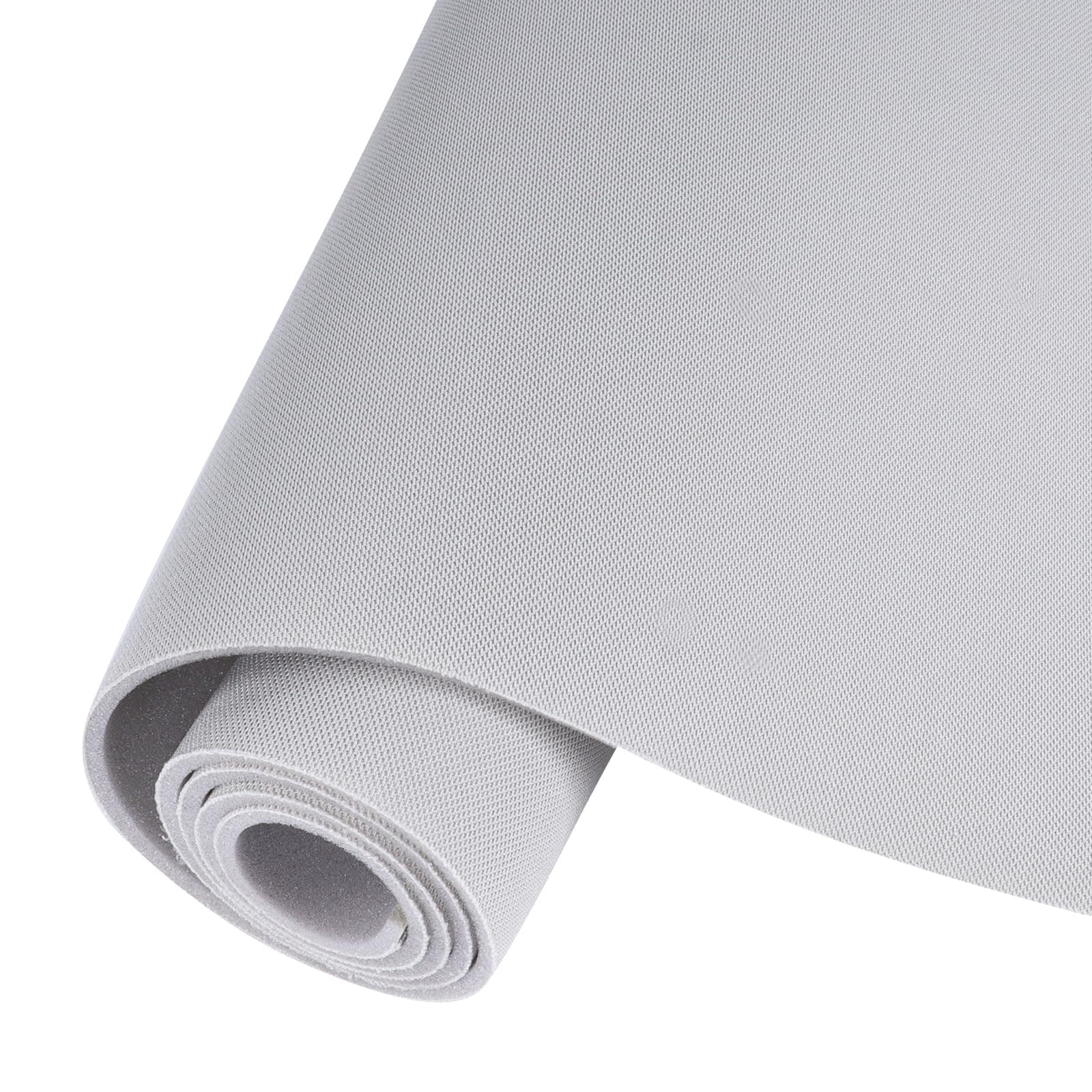 Auto Headliner Fabric Mesh Type 60inx40in with Foam Backing Interior Replacement Headliner Material, for All Vehicles RV Boat Home Roof Upholstery Fabric, Light Grey