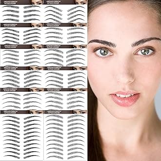 Aresvns Black Eyebrows Tattoo Sticker 132 Pairs, 4D Fake Eyebrows,12 Popular Eyebrow Shapes,Suitable Size,Good looking Eyebrows Tattoo Waterproof and Long-Lasting 3-4 days Christmas Gift