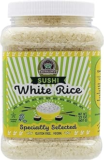 White Sushi Rice, Bulk Rice Container, Gluten Free, Vegan, Kosher, 32Oz (Single)…