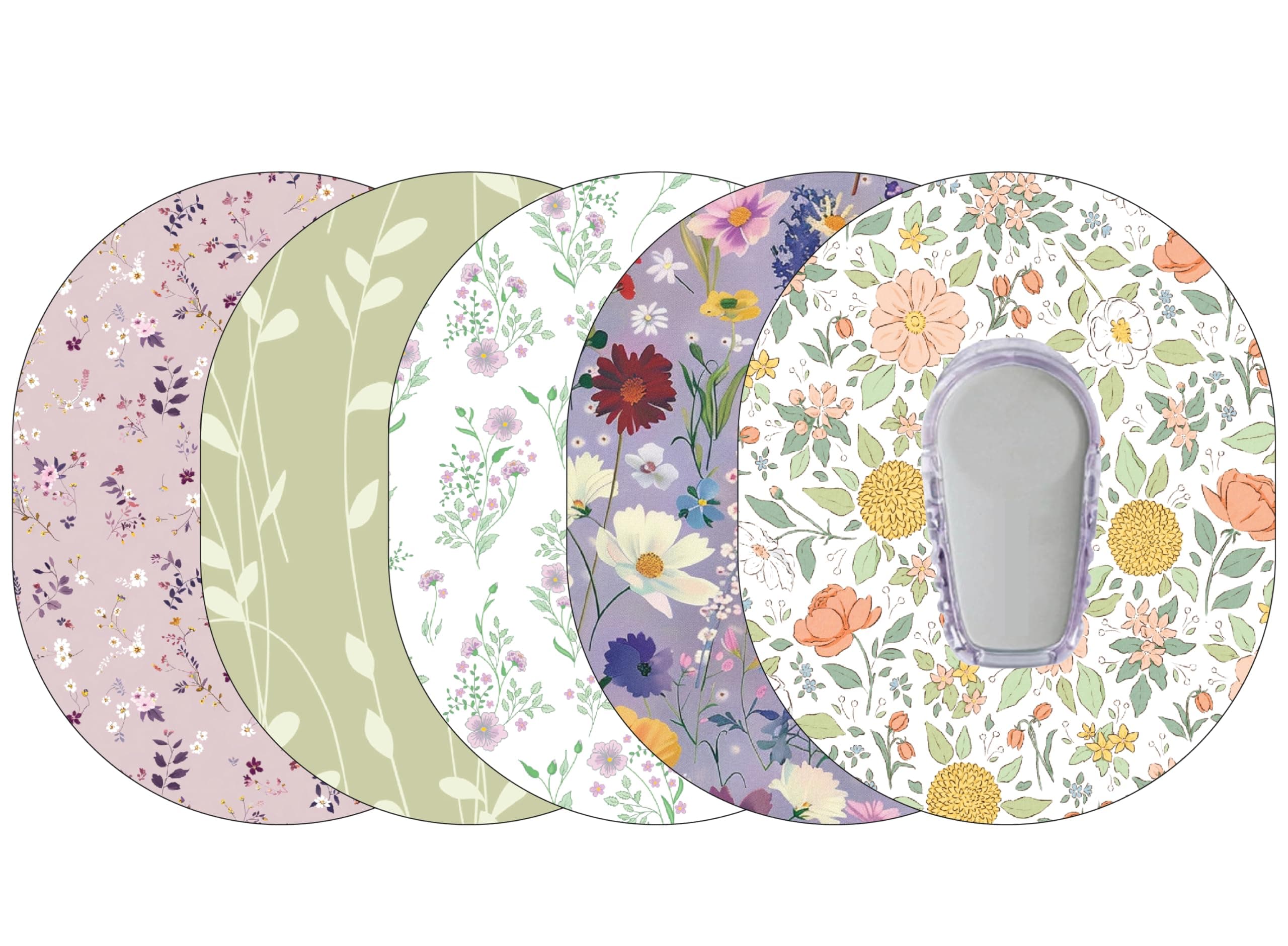 Glucomart Adhesive Patches for Dexcom G6 – Maximum Strength CGM Patches, Pair with Glucomart G6 Stickers, Waterproof & Hypoallergenic (Vintage Floral Variety Pack) (G6)
