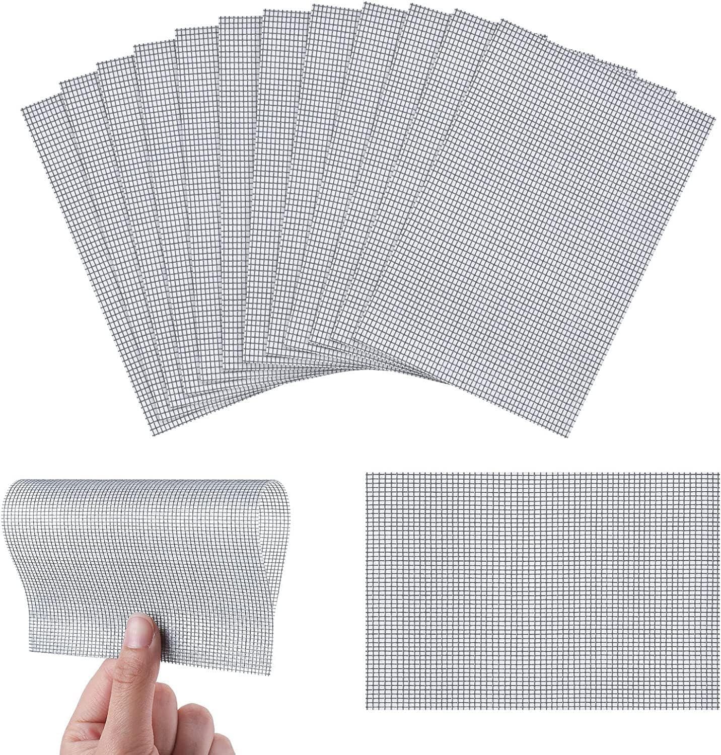 Self-Adhesive Window Screen Repair Patches Kit, 10 Sheets Screen Door Replacement Repair Kit Fiberglass Mesh Wall Repair Patches Drywall Tools Wall Hole Quick Repair Patch