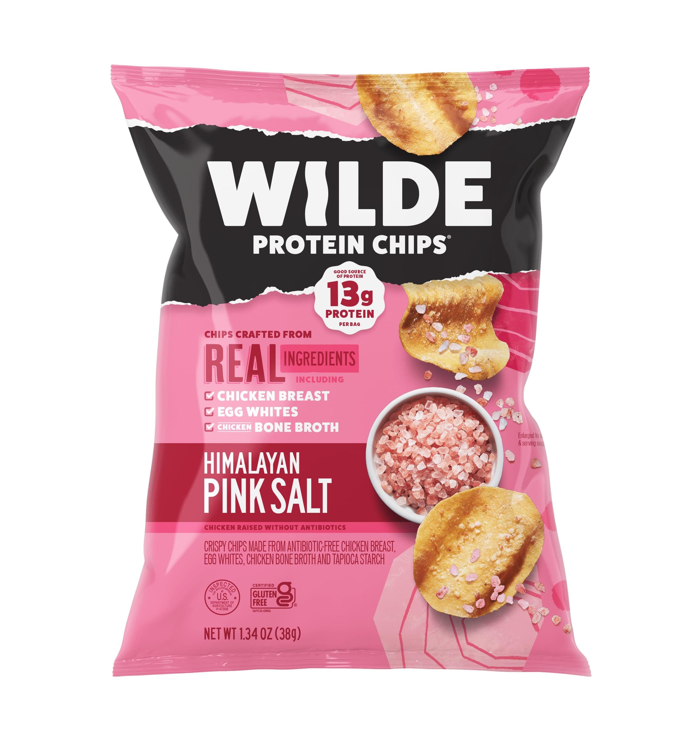 WILDE Himalayan Pink Salt Protein Chips, Thin and Crispy, High Protein, Keto ...