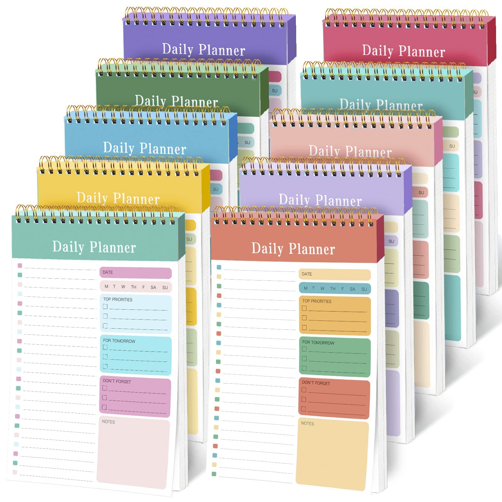 EOOUT 10 Pack To Do List Notepad Daily to Do List Notebook 5" x 8" Daily Planner 30 Sheets for Work Academic Planner, Fitness Journal Workout Planner Notepad