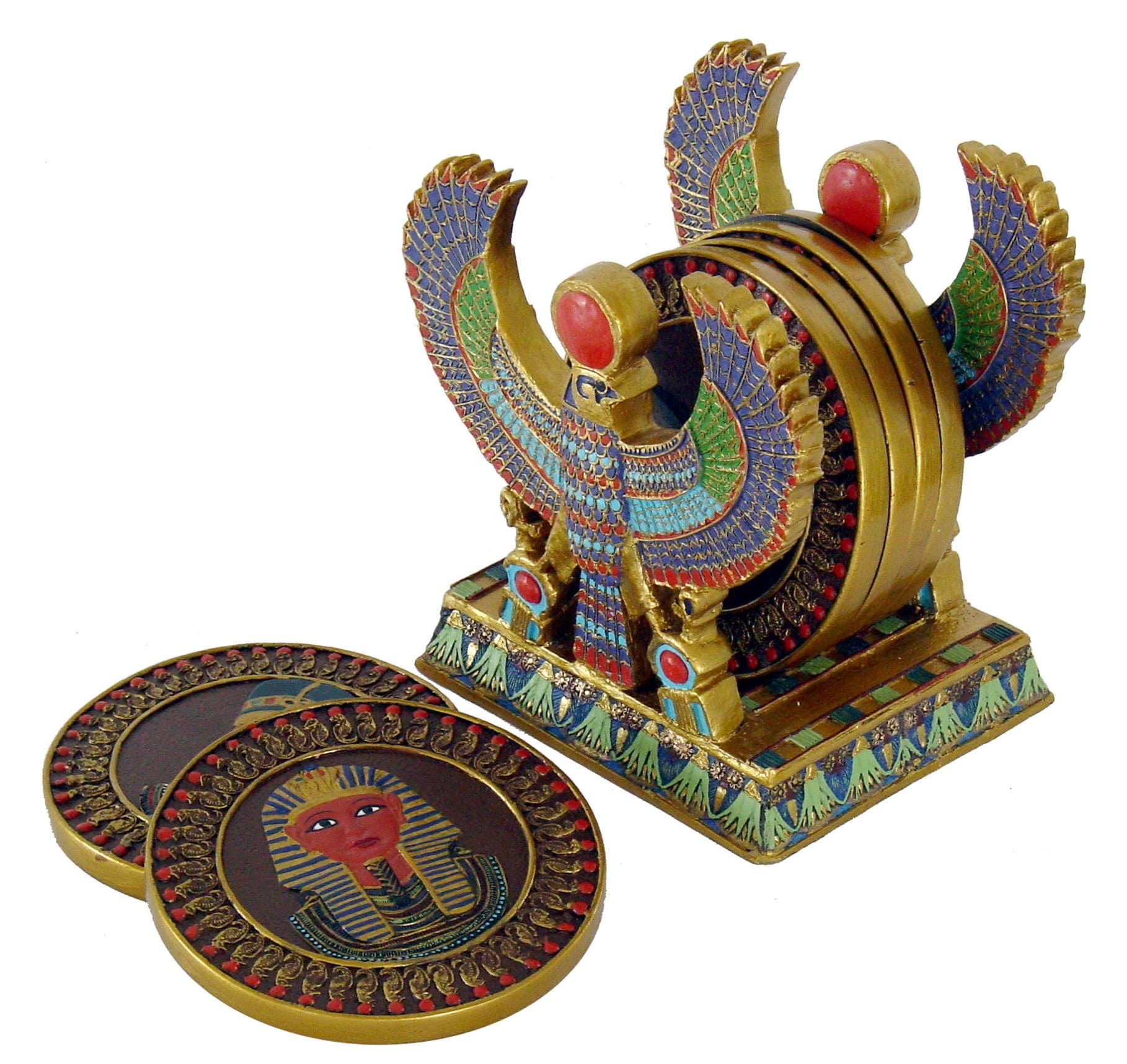 EGYPTIAN COASTER SET 5-1/2"H, 93490 BY ACK