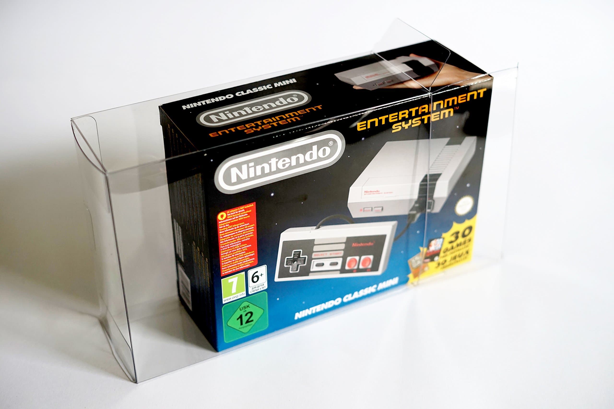 Glacier Games 1 GAME BOX Protector for Nintendo Classic Mini: Entertainment System/ NES CLASSIC MINI Console BOX Perfect snug fit/ Crystal Clear