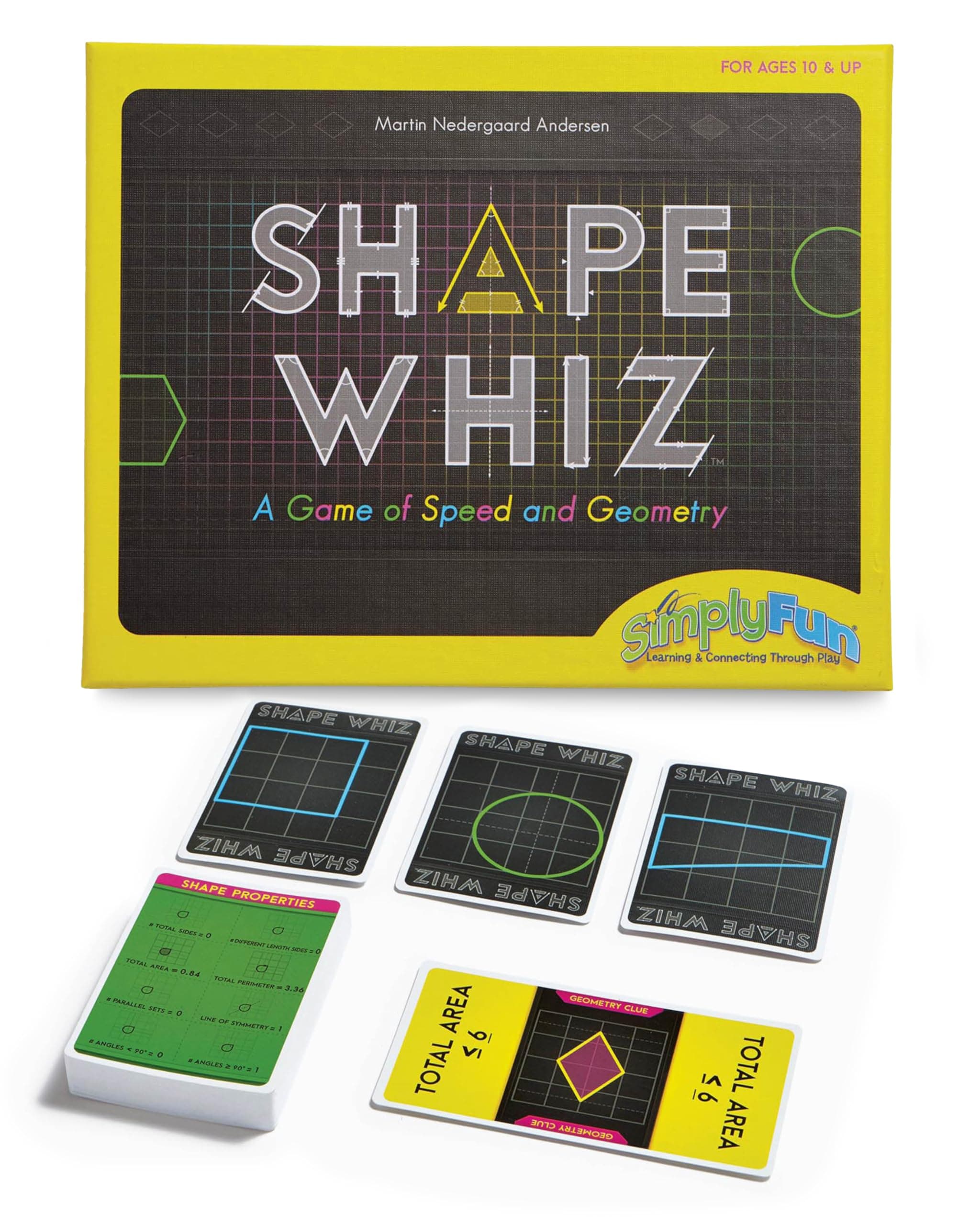SimplyFun Shape Whiz - A Fun and Educational Math Game Using Geometry and Our Powers of Approximation - for 2 to 4 Players - Ages 10 & Up