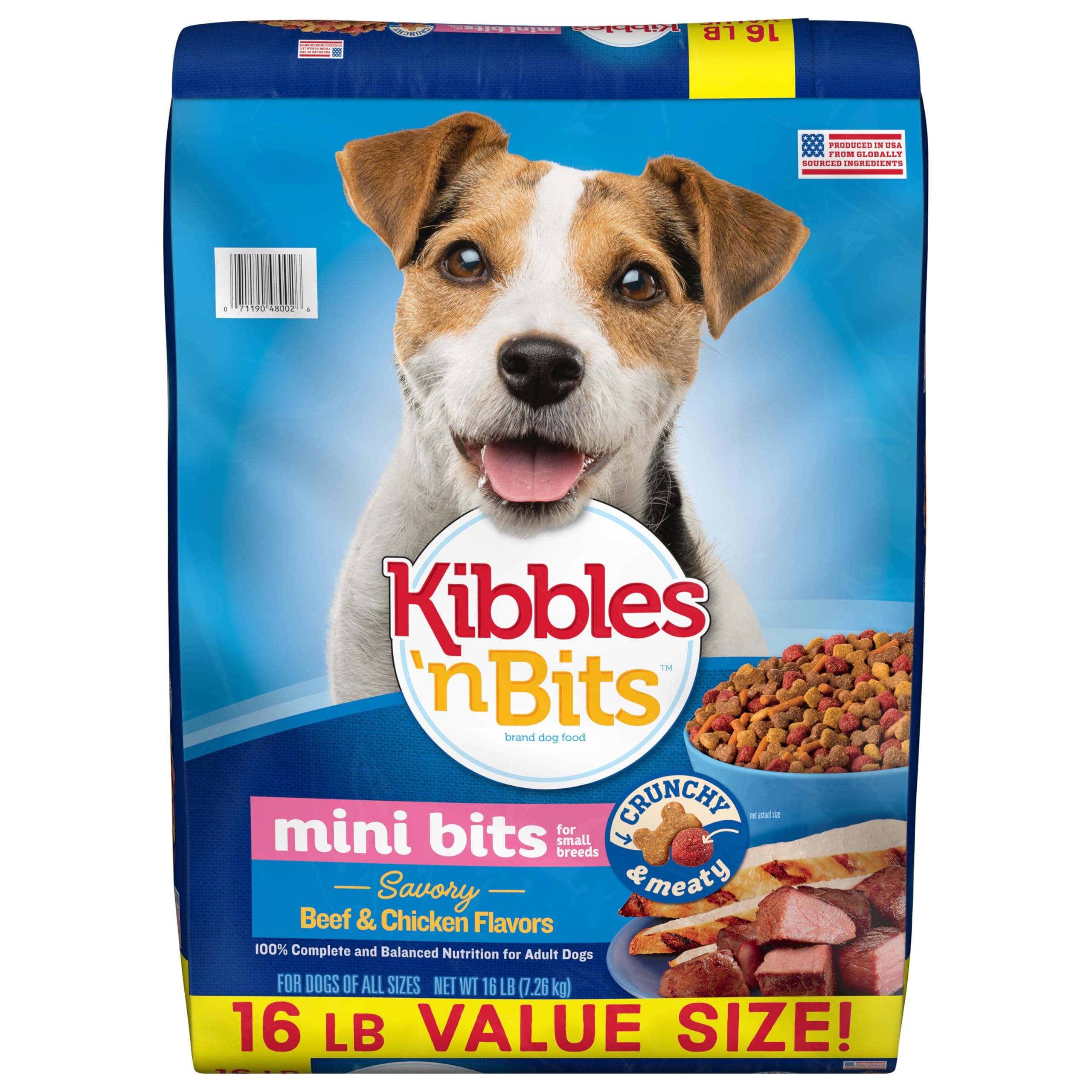 Small Breed Mini Bits Savory Beef & Chicken Flavors Dog Food, 16-Pound(Pack of 1)