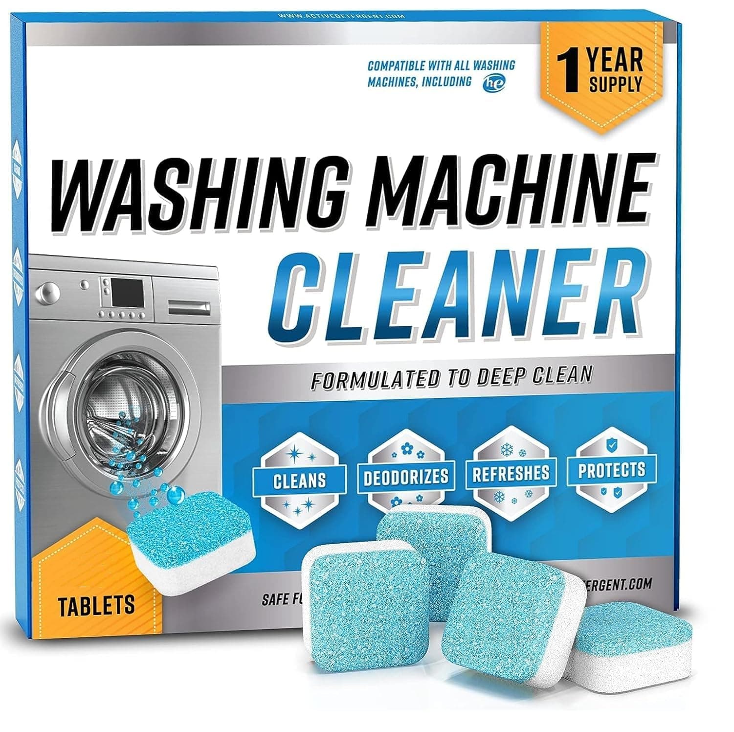 Washing Machine Cleaner Descaler - Deep Cleaning Tablets For HE Front Loader & Top Load Washer, Clean Inside Drum And Laundry Tub Seal (Washing Machine Cleaner (24)