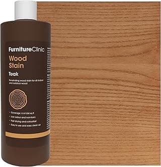 Furniture Clinic ウッドステイン | チーク材 | 水性 | 速乾性 低臭 & 非毒性 | 屋内外の家具などに | 複数の仕上げ | (17オンス/500ml)
