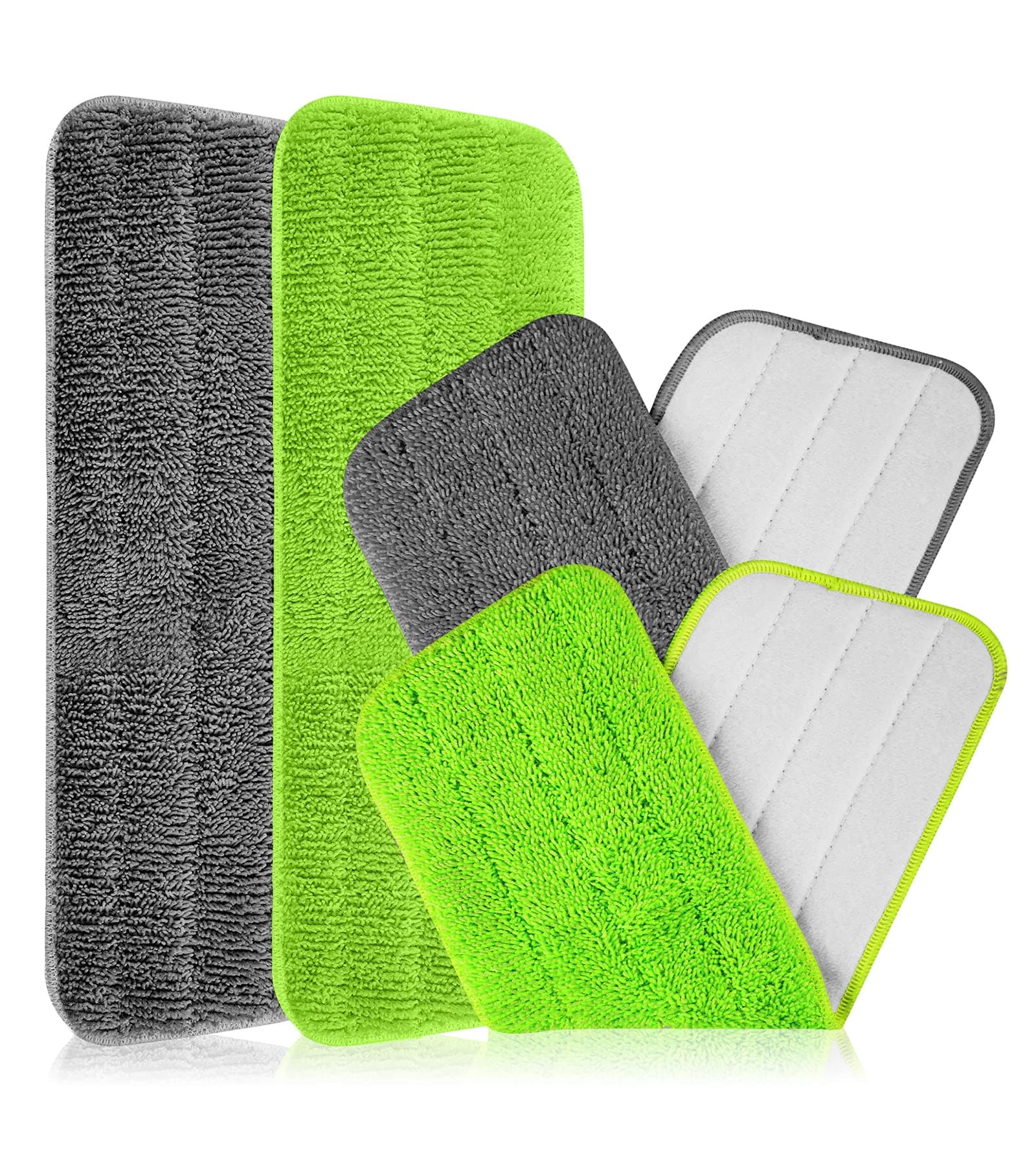4 Pack Washable Microfiber Spray Mop Replacement Heads for Wet Dry Mops, Microfiber Mop Pads for Cleaning Hardwood Tile Parquet Floors and Other Floors