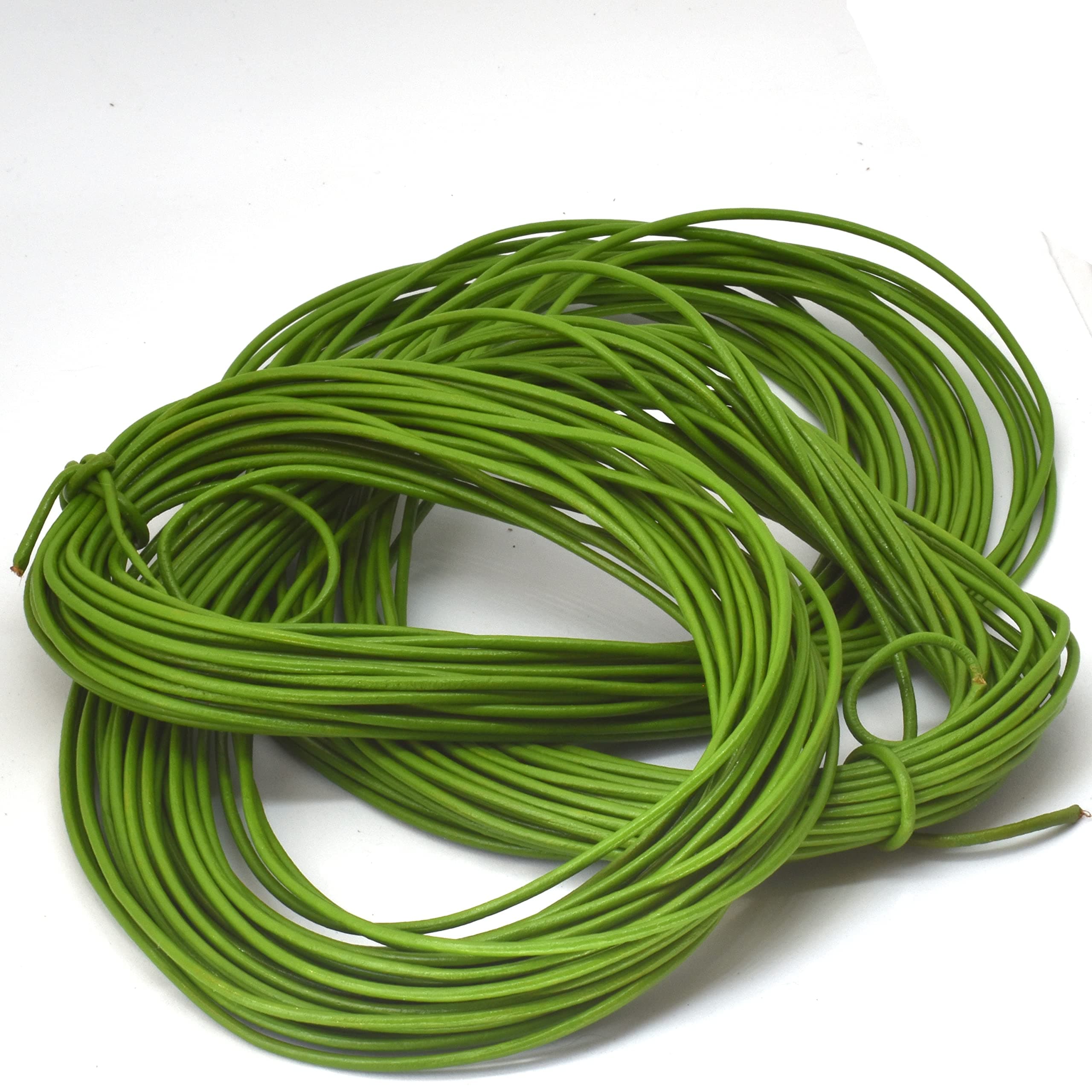 2mm Apple Green Leather Cord 25 Meter Hank