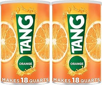 Tang Orange Naturally Flavored Powdered Soft Drink Mix, 2 ct Pack, 58.9 oz Canisters