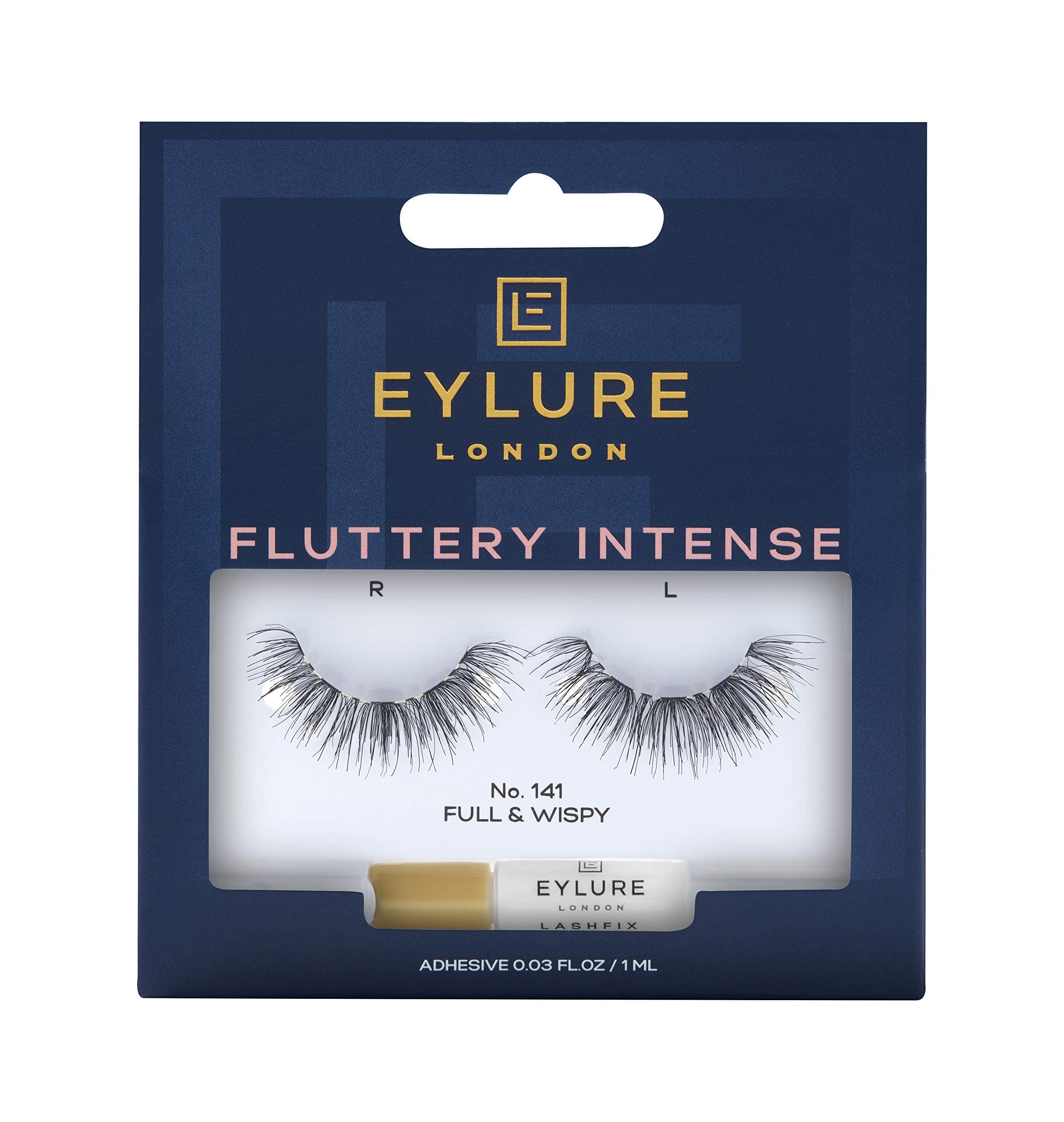 Eylure London - Fluttery Intense - No. 141 Full and Wispy, Black, 3 Count