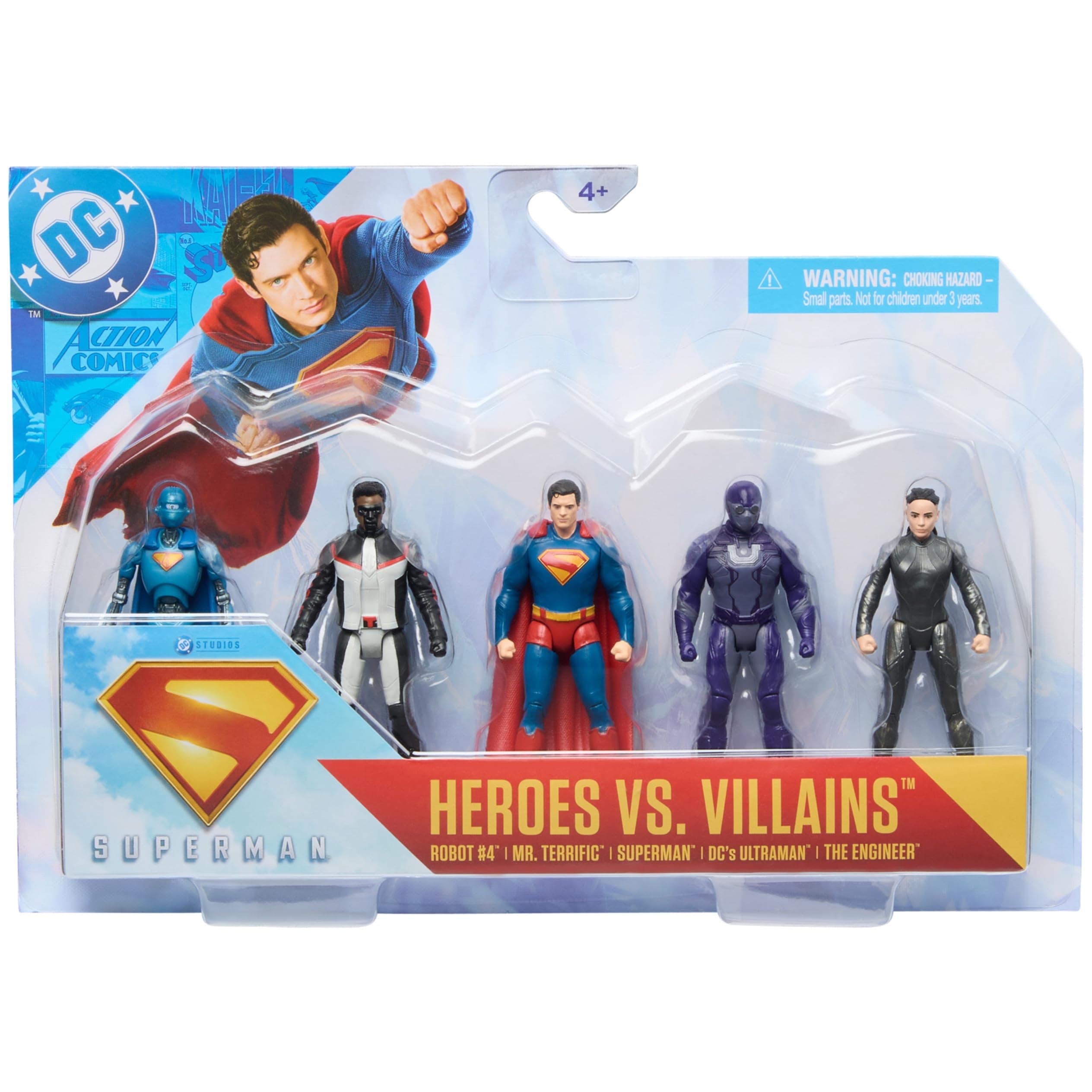 DC Comics, SUPERMAN Heroes Vs. Villains 5-Pack, 7-cm Action Figure, Stylised Superhero Figures with Dynamic Poses and Battle Ready Armour, Kids’ Toys for Ages 4+