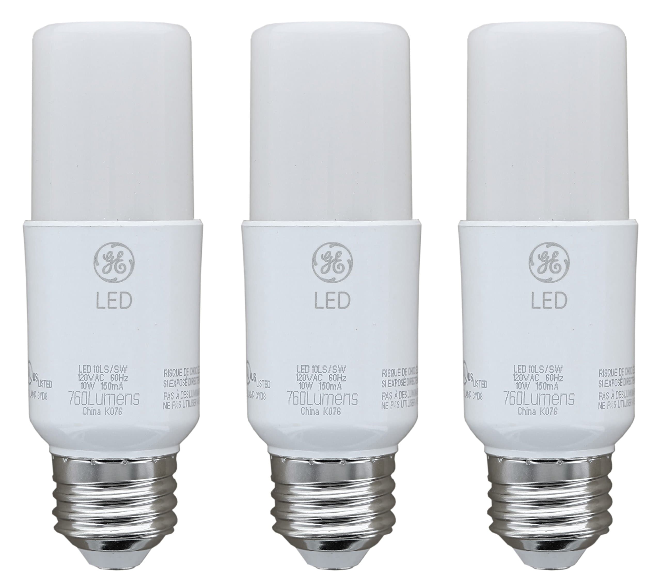 Lighting 79368 LED Bright Stik 10-watt (60-Watt Replacement), 760-Lumen Light Bulb Non-Dimmable with Medium Base, Soft White, 1 Box (3 Bulbs Total)