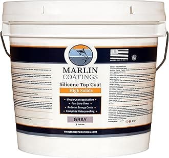 100% Silicone Roof Sealant - Self Leveling - Complete Waterproofing - Easy One Coat Application - Designed for Your RV, Camper, Trailer, Commercial Building… (1 Gallon, Gray)