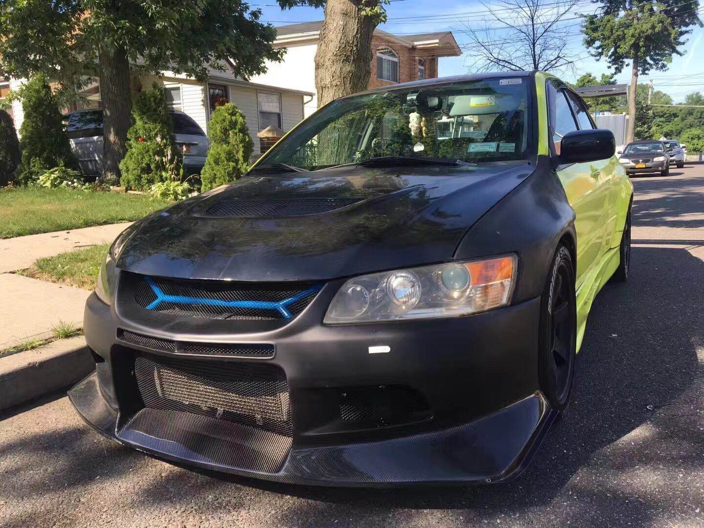 MANSPEED Mitsubishi EVO EVOLUTION 7 8 9 VOL VER.TRACK STYLE FRONT BUMPER -PORTION CARBON - 2004 2005 2006 2007