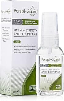 Maximum Strength Antiperspirant Spray 30 ml, 1-Pack, Strong Deodorant for Excessive Sweating & Hyperhidrosis, Anti Sweat Spray, Unscented