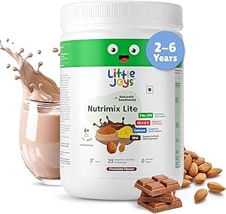 Little Joys Nutrimix Lite Powder for 2+ Years Kids (350g)|Chocolate Flavour|Naturally Sweetened|with Goodness of-Ragi,Bajra,Jaggery,Dates,Almond,Walnuts,& Oats|3g Protein per serving|100% Vegetarian