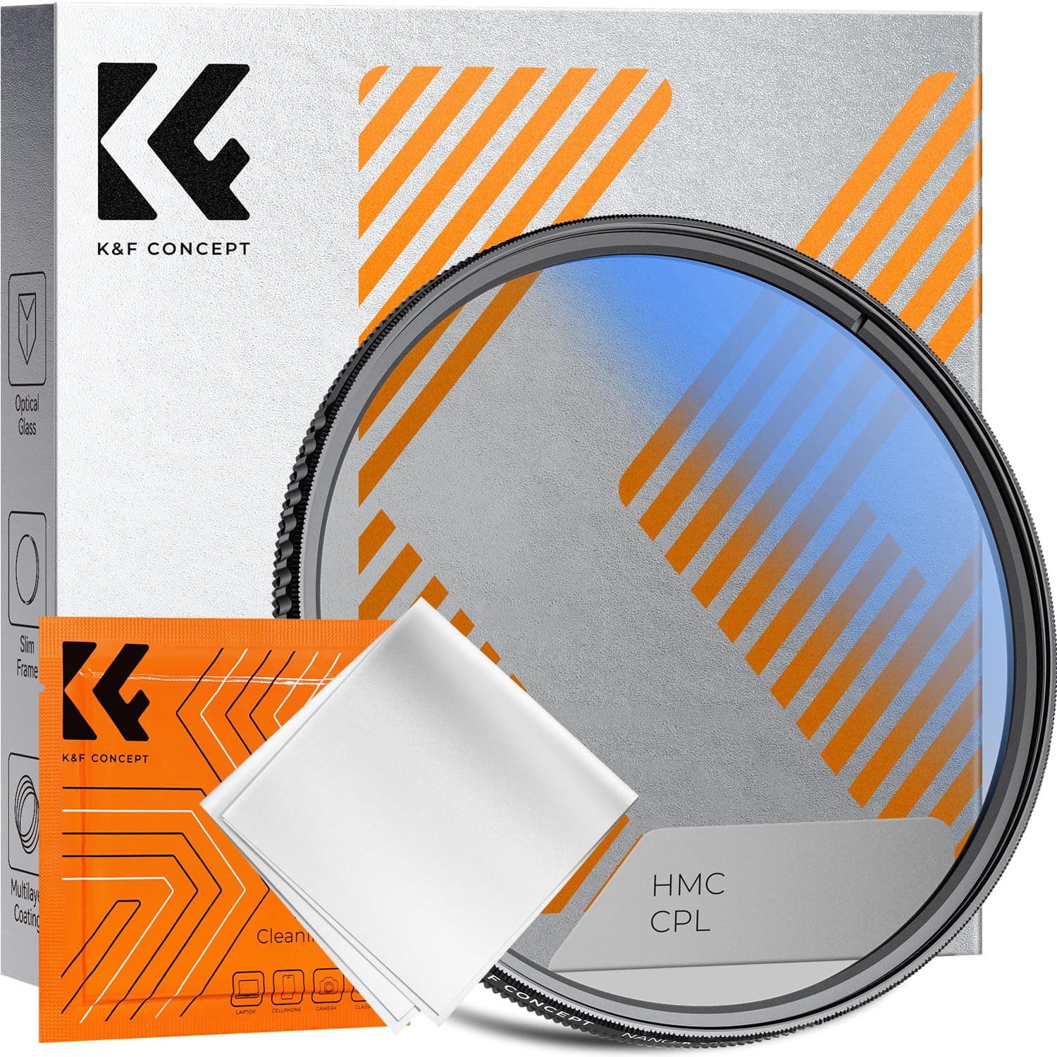 K&F Concept 67mm Circular Polarizer Filter,18 Multi-Coated Optical Glass Circular Polarizing Filter Ultra-Slim for Camera Lenses with Cleaning Cloth (K Series)