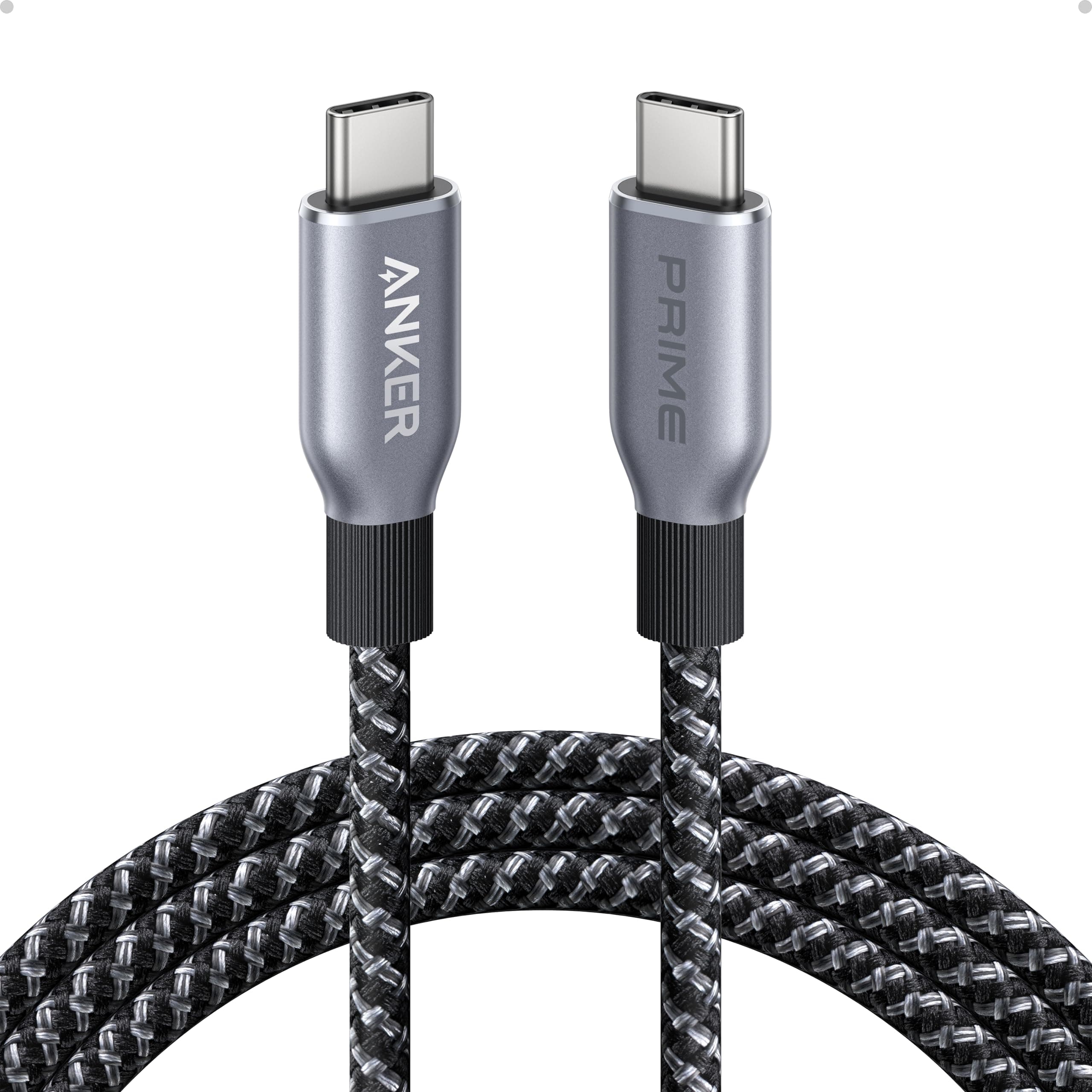 - Anker Prime USB C to USB C Cable, 240W Fast Charging Cord, Upcycled-Braided Nylon with 100-Year Bend Durability for iPhone 17 Series, MacBook, Galaxy S24(6 FT)