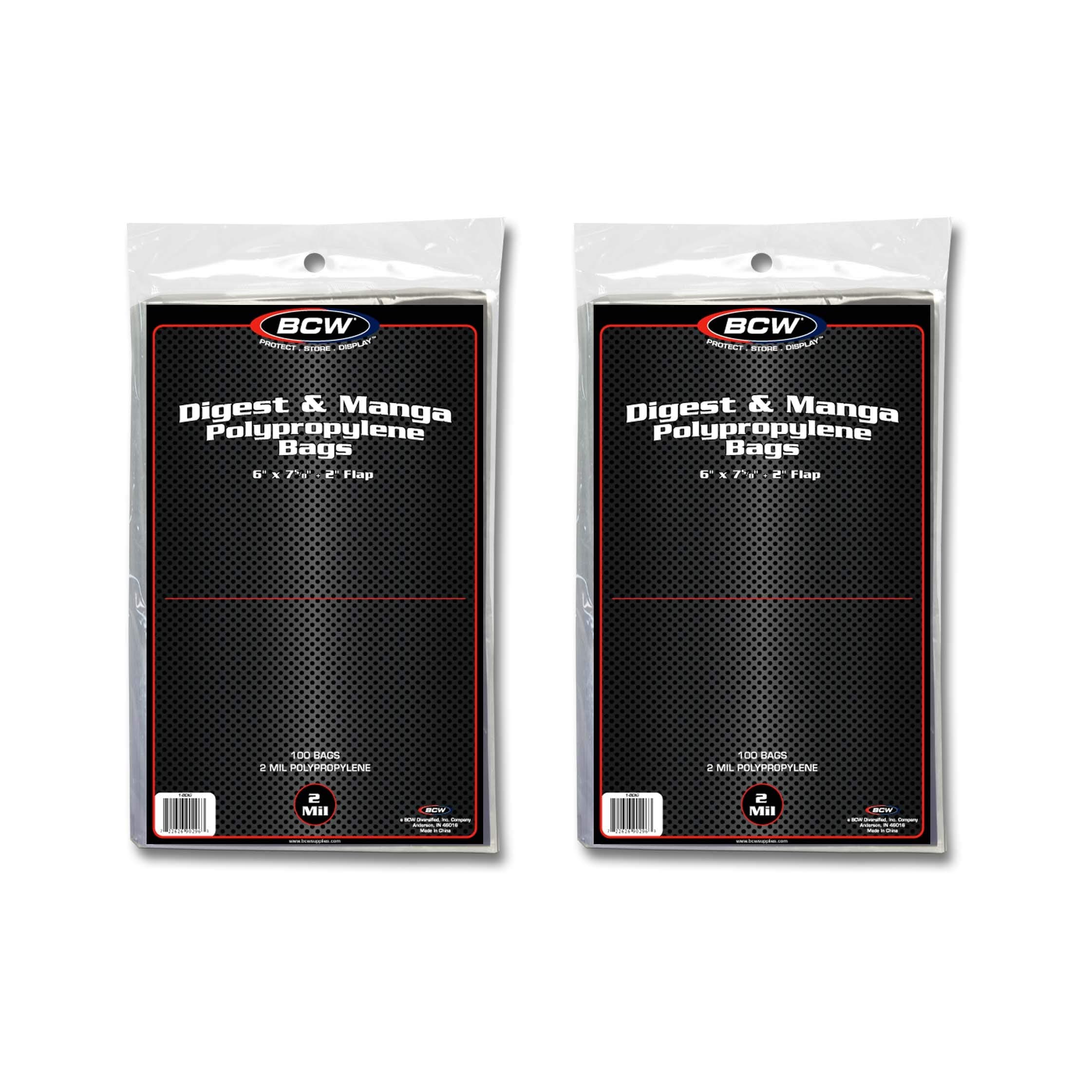 BCW Digest Size Bags 200 Pack - Clear Polypropylene Sheet Protectors