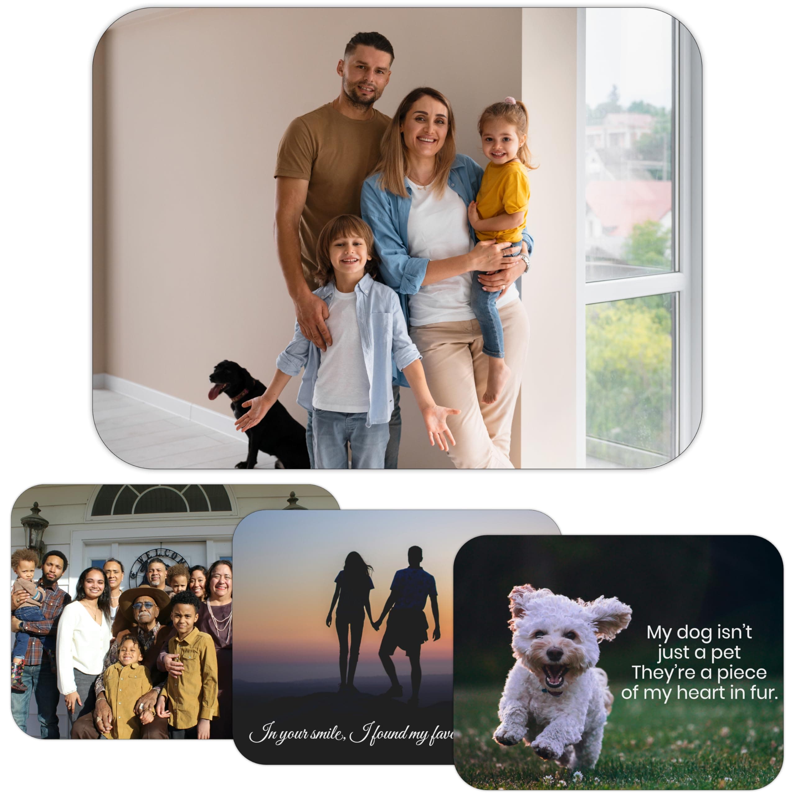 EKAM Personalised Mouse Mat, Customise with your Own Image and Text Mouse Mat Pad, Non-Slip Rubber Base Pad for PC Laptop Computer Gaming Room Home Office Fathers Day Teacher Present 240mm x 190mm