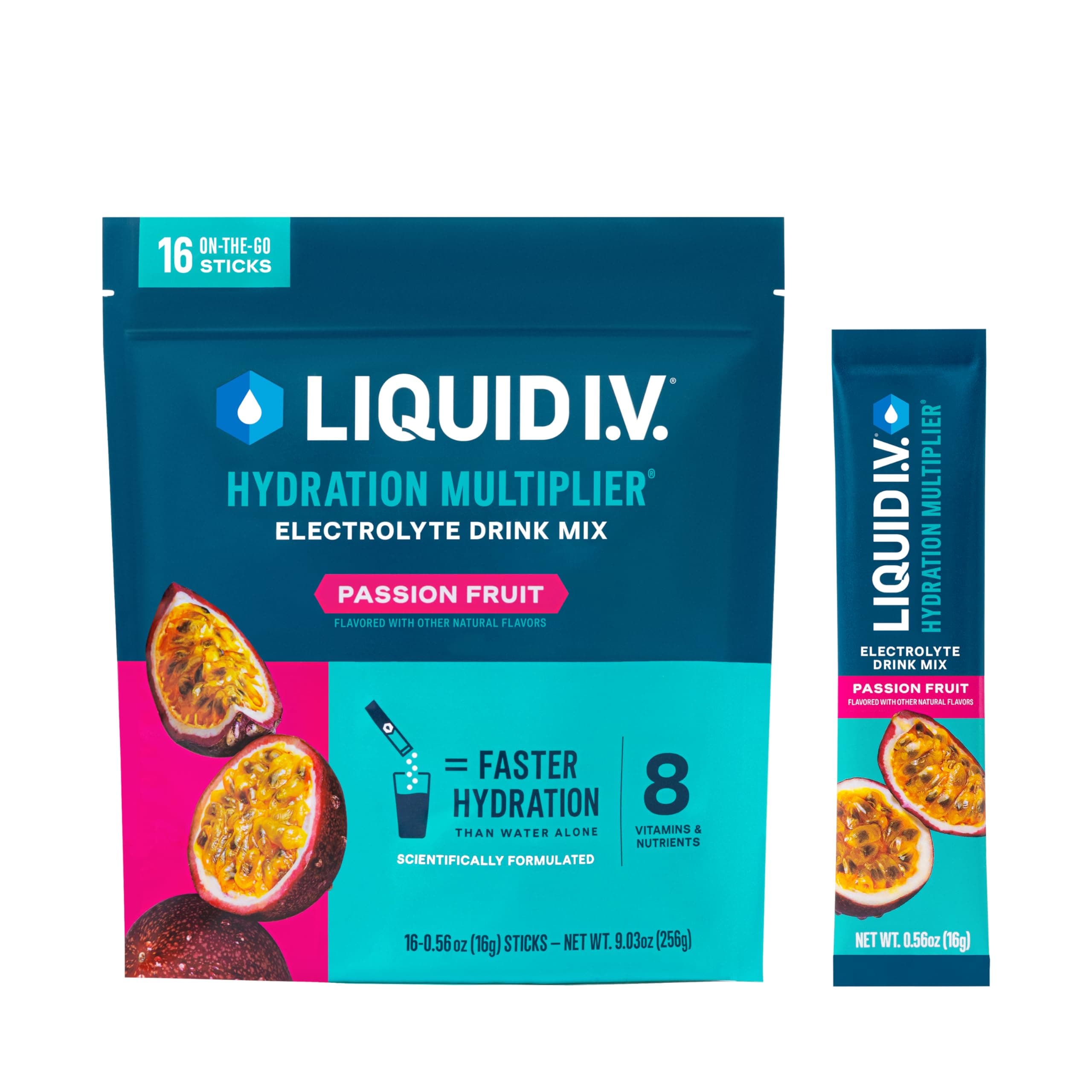 - Hydration Multiplier - Passion Fruit | Electrolyte Powder Drink Mix | 1 Pack (16 Servings)