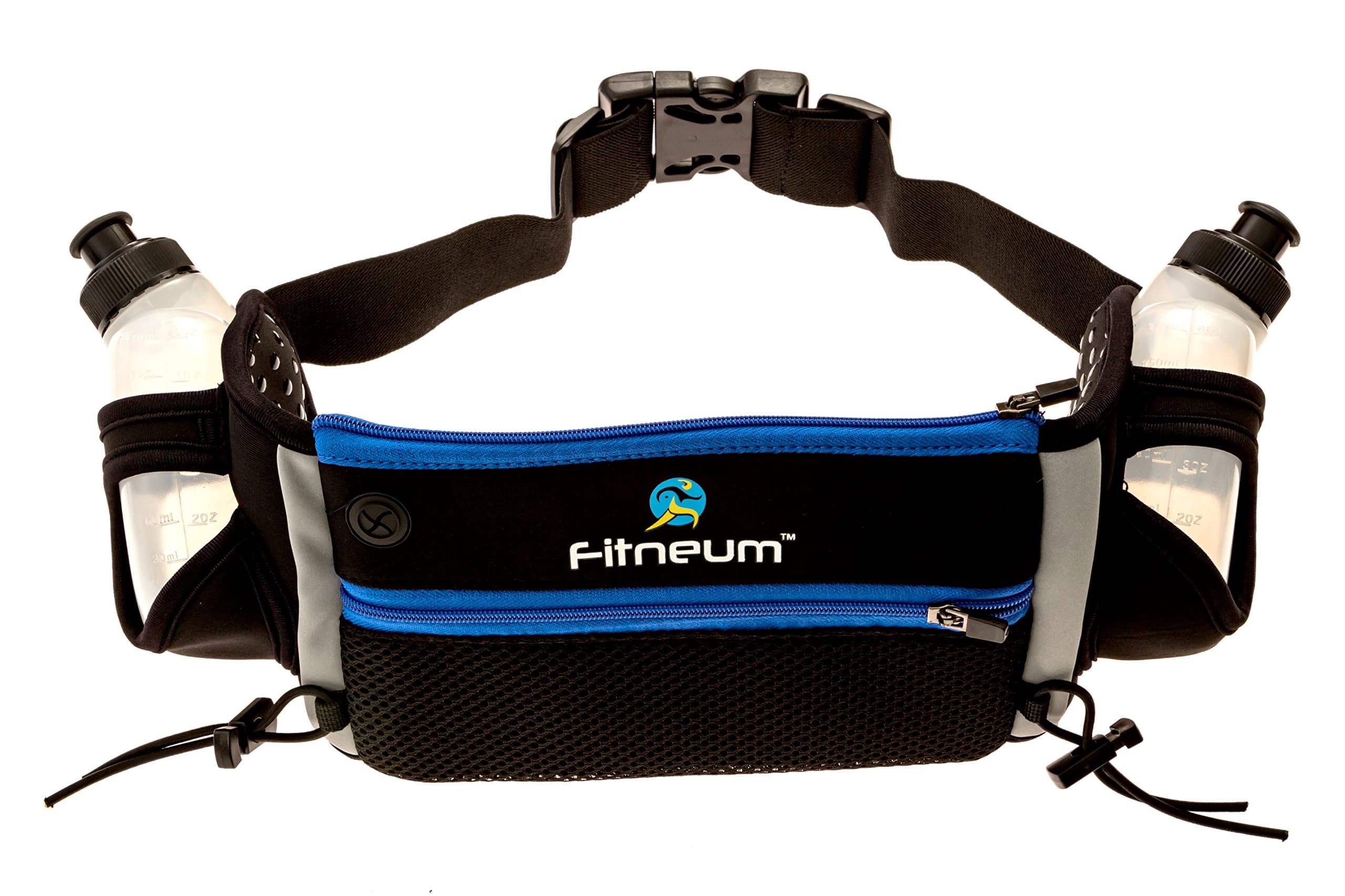 Hydration Belt For Running and Hiking Fits iPhone X and Samsung S8 Plus - Includes 2 Premium BPA Water Bottles