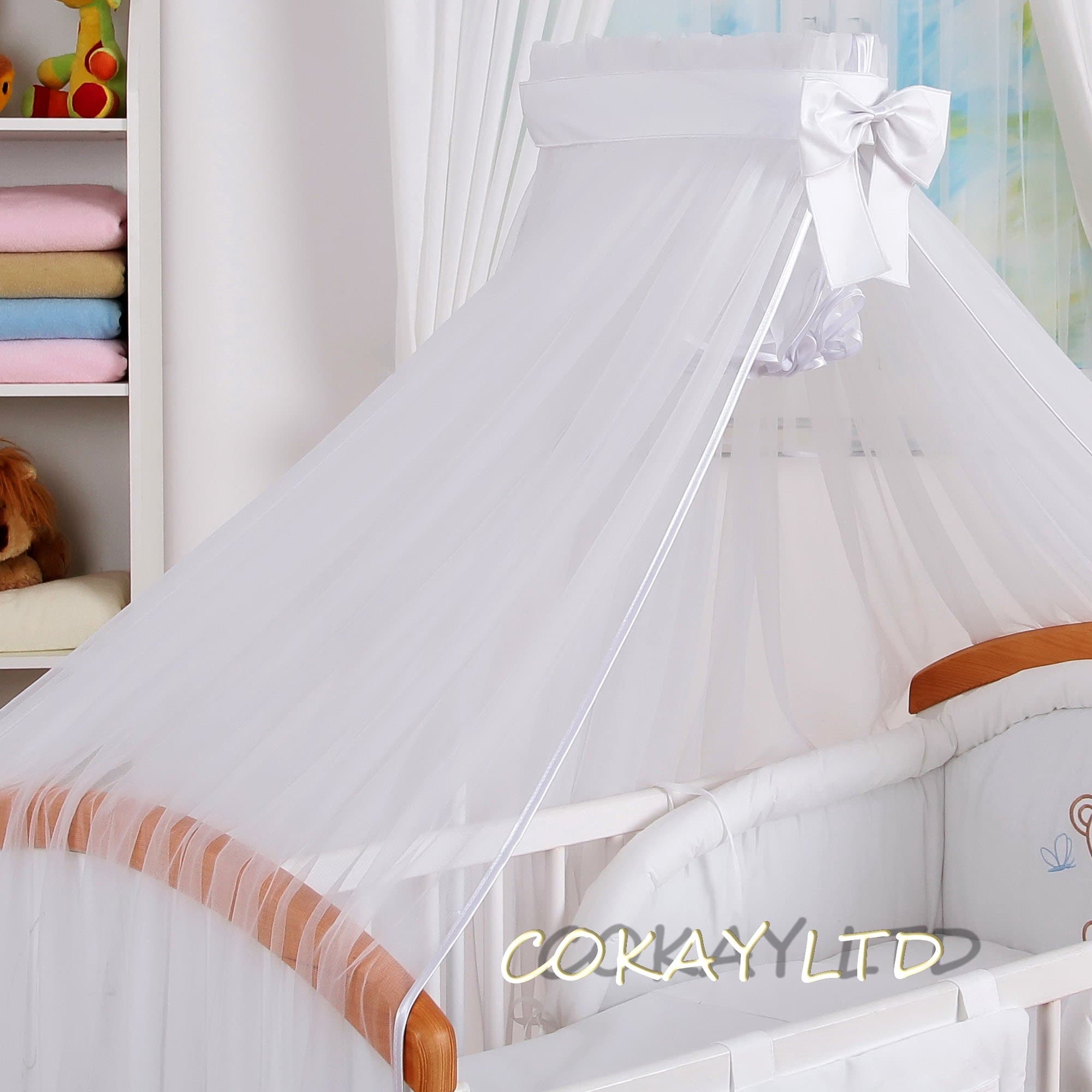 LUXURIOUS CANOPY DRAPE ONLY to fit Baby Cot or Cot Bed BIG! 480cm-WHITE