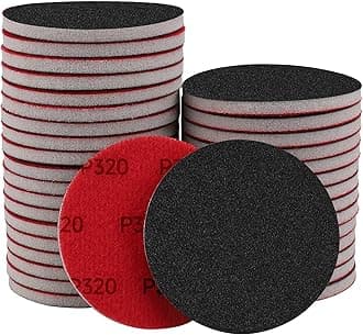 20Pcs 3 Inch Hook and Loop Sanding Sponge Disc with Buffer Backing 320 Grit Wet or Dry Sanding Sheets Reusable Hand Sander Sandpaper - Curved Surface Sanding Pads for Automotive Wood Metal