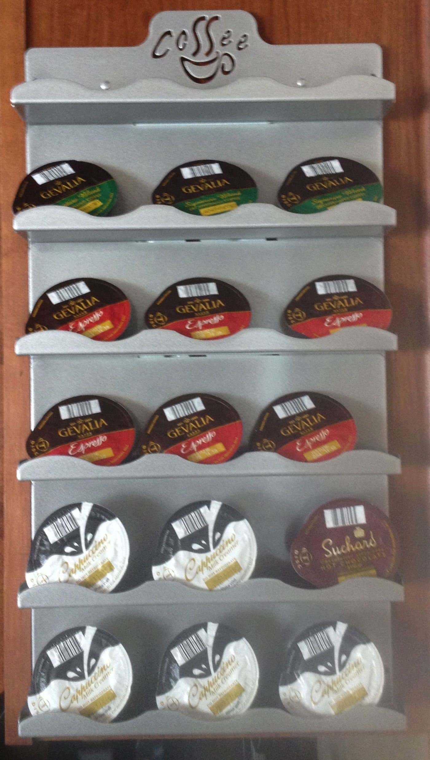 Universal Coffee Pod Storage / Disk / Capsule / Wall Rack (Platinum)