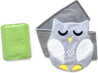 Baby Colic, Gas and Upset Stomach Relief, Baby Heated Tummy Wrap for Newborns - Belly Hugger - Infant Swaddling Belly Belt, Heating Pad with Soothing Warmth for Fussy Infants (Grey-White)