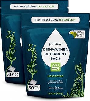 Dishwasher Pods, Natural Dishwasher Detergent, Free & Clear Dish tabs - Enzyme-Powered, Spot & Residue Free - TikTok Trend Items, Must Haves from TikTok Made Me Buy It (Free & Clear, 100 Count)