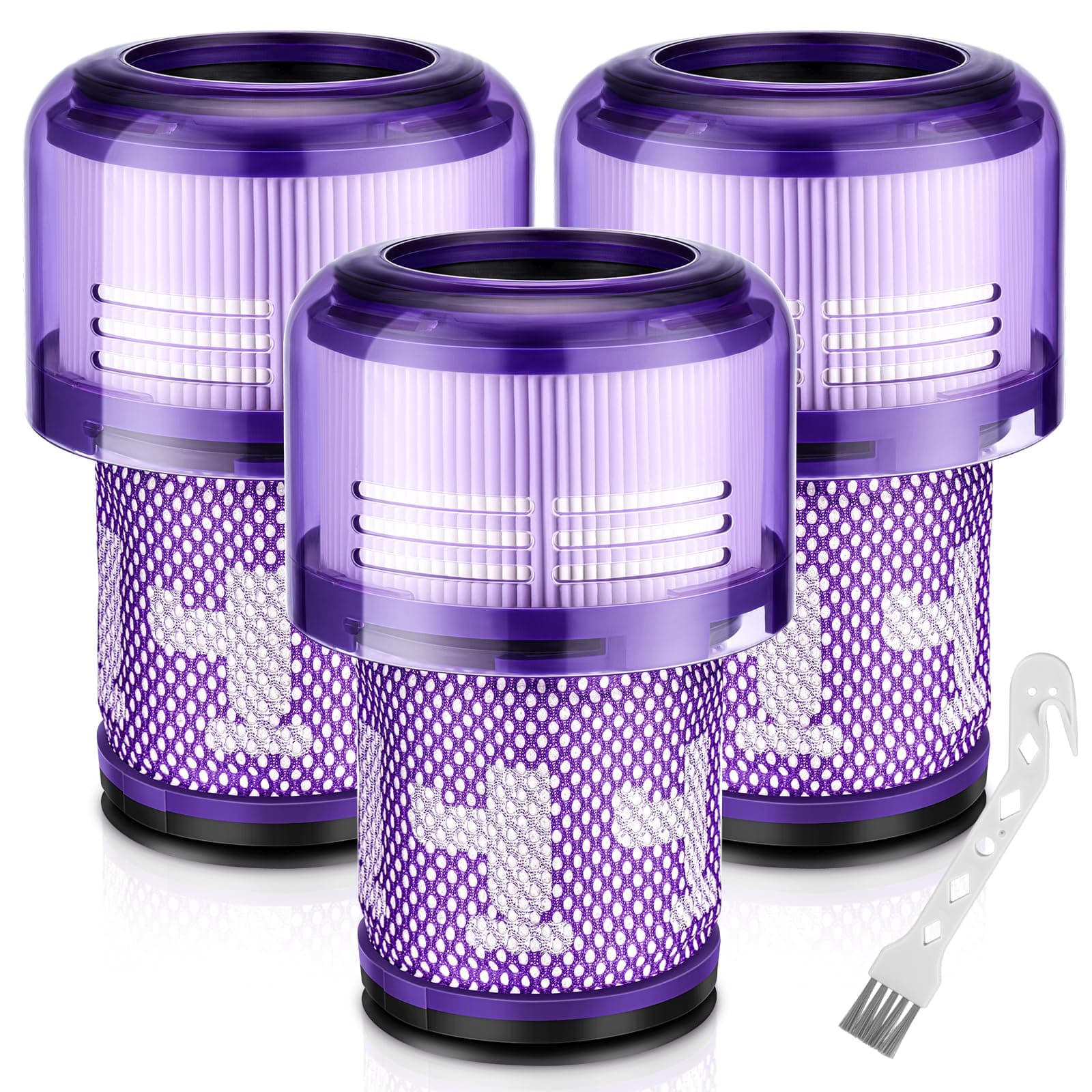 V12 Filter Replacements for Dyson V12 Detect Slim, Detect Slim Animal, Slim+ Cordless Vacuum and V12 Slim Absolute Vacuums, SV34, SV35 Vacuums Filter Replacement, Compare to Part 971517-01, 3 Pack