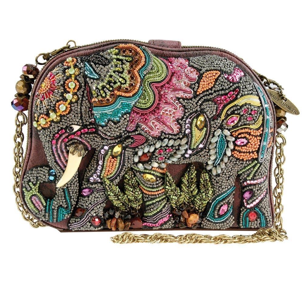 Mary Frances Elephant Dance Multi Color Beaded Evening Handbag