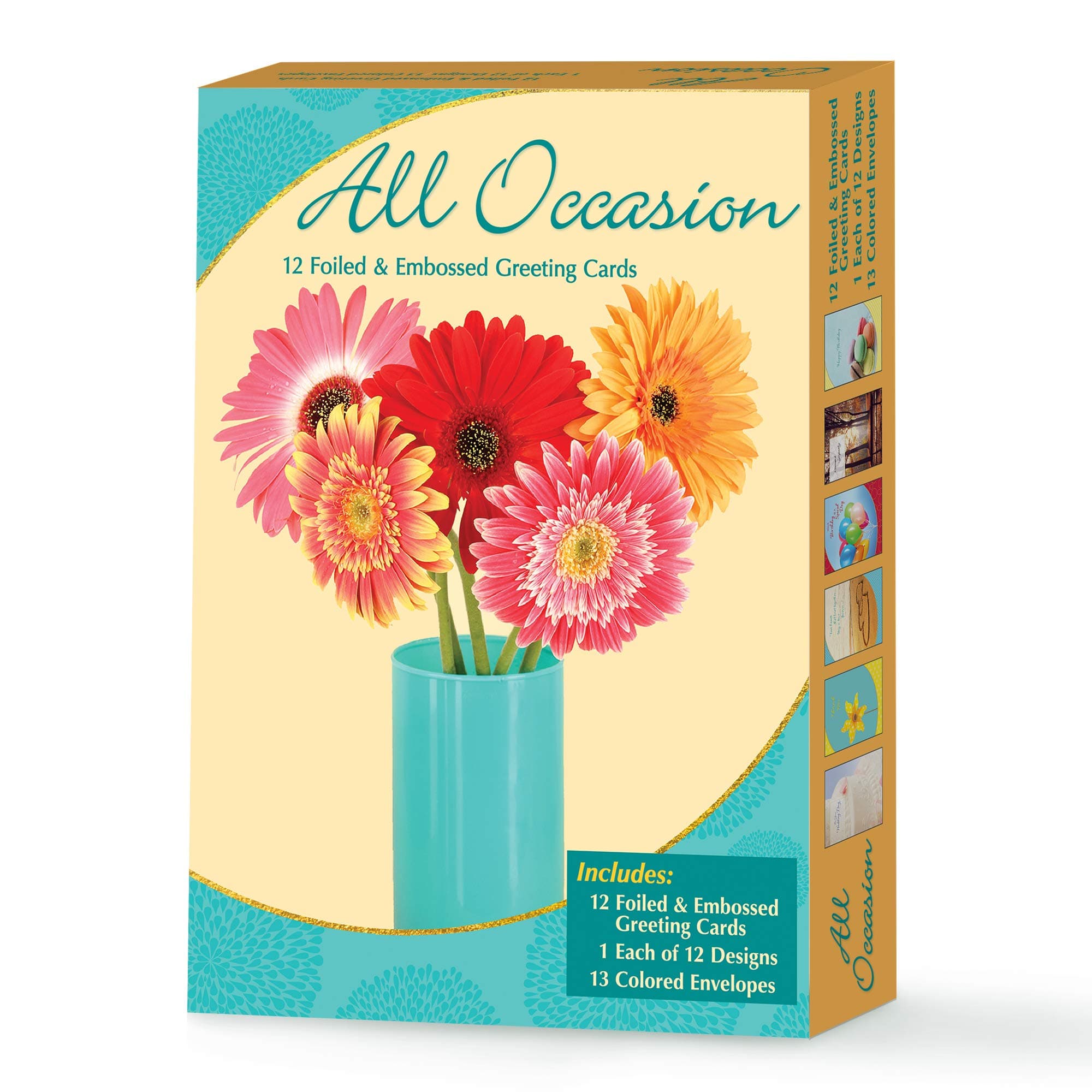 Designer Greetings Foiled Embossed Greeting Cards for All Occasions, Assorted (658-00118-000)