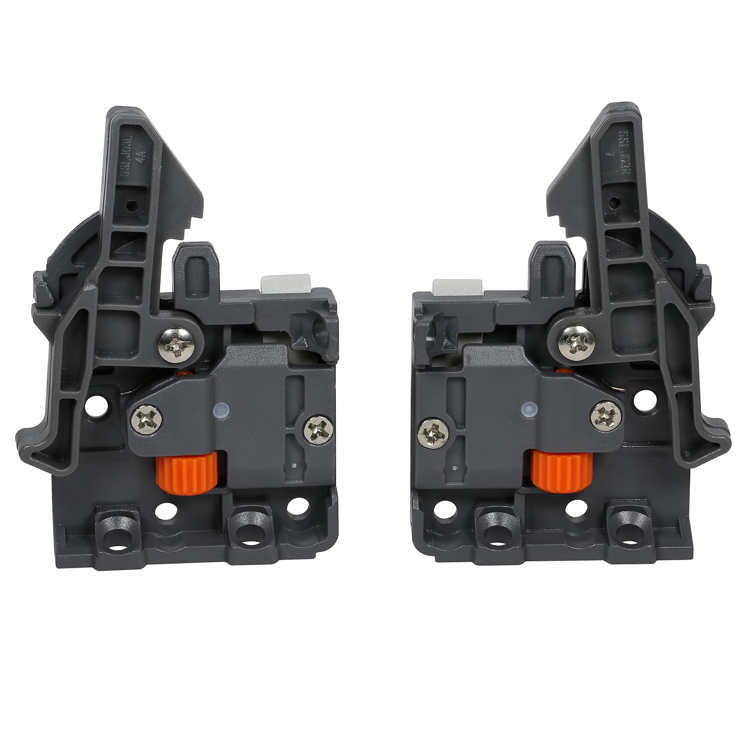 Pair of DTC Undermount Drawer Slide Plastic Front Locking Device, Grey with Screws Included