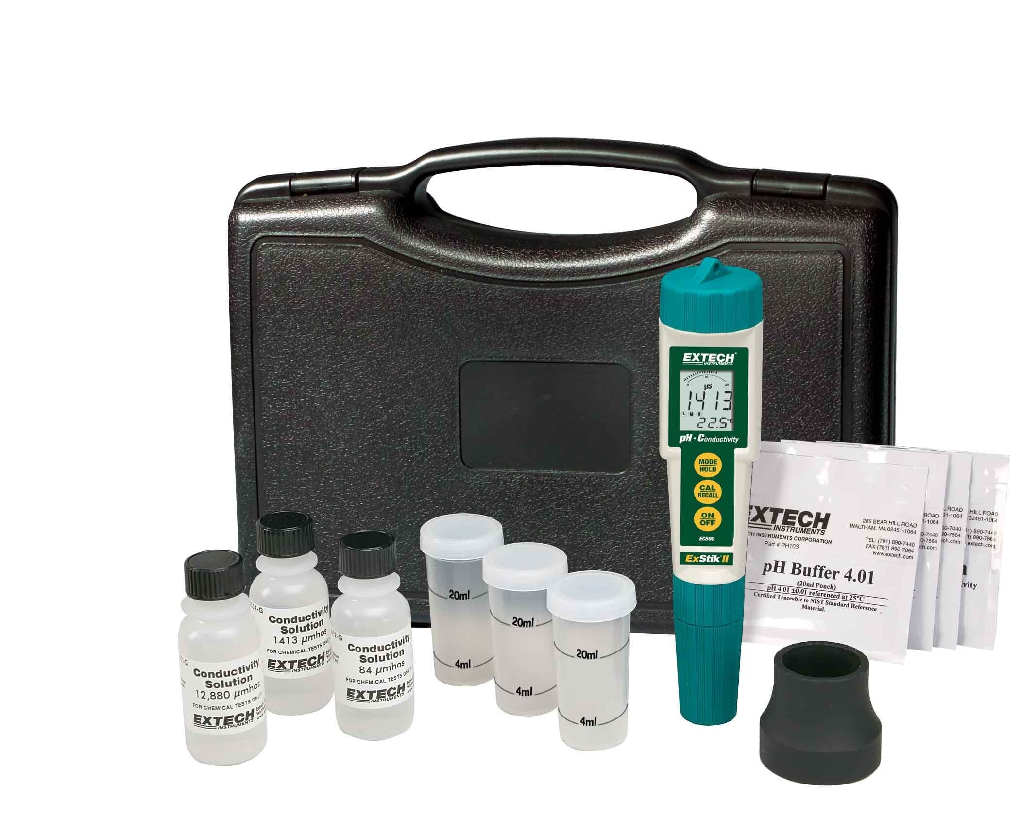 Extech EC510 Waterproof ExStik II pH/Conductivity Meter Kit