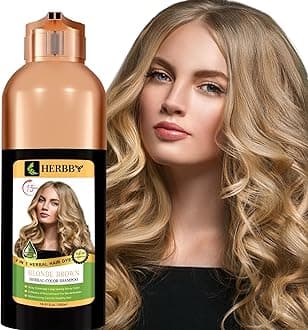 Hair Color Shampoo for Gray Hair Coverage&Color Transform with 9 Herbal Extracts –Long Lasting(6-8 Weeks),Shiny,Evenly Colored,Instant Hair Dye Shampoo&Conditioner, 500 Ml (BLONDE BROWN COLOR)