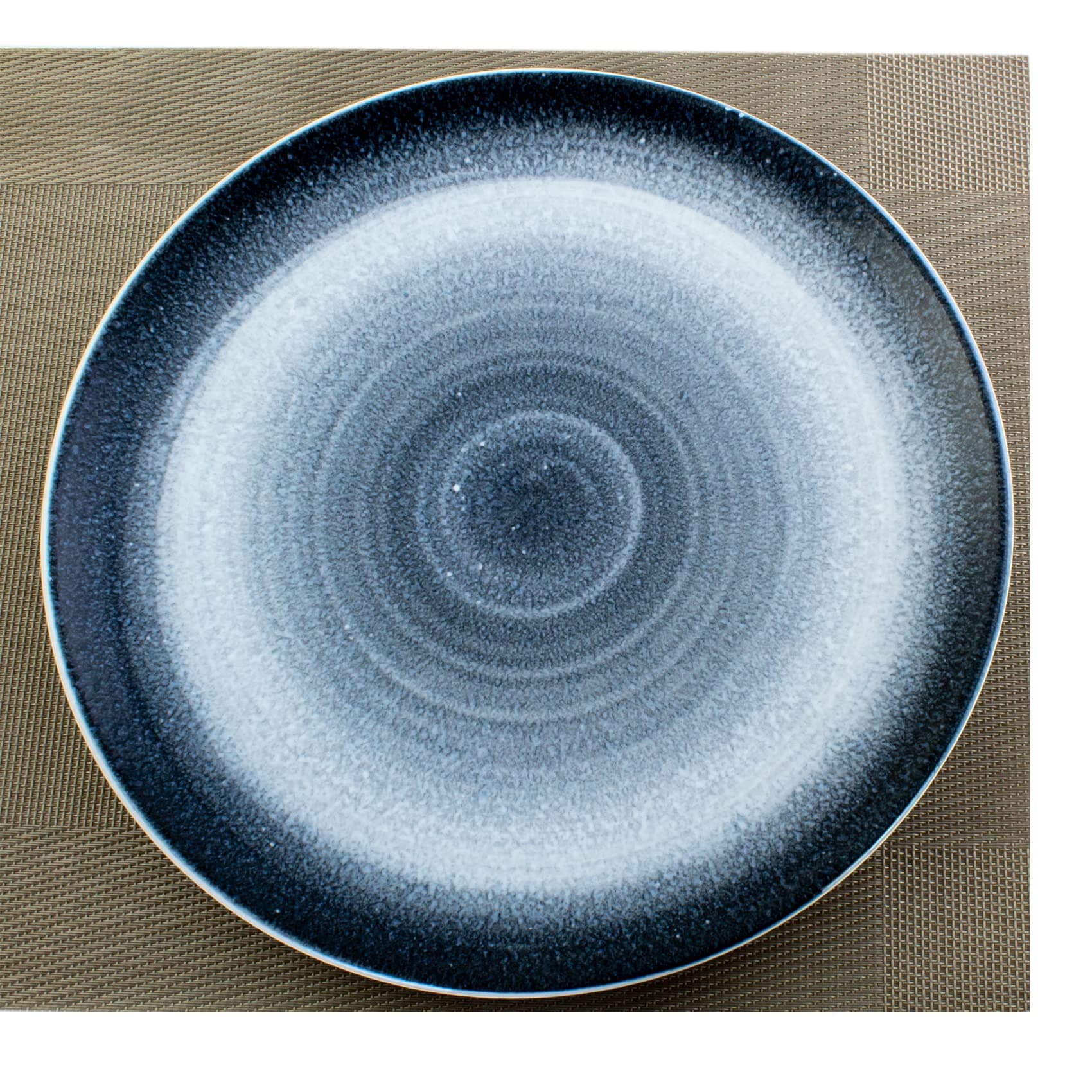 Bone China Shallow Reactive Scandi Dinner Plate 27Cm Blue, White/Blue, Chp-1126-250
