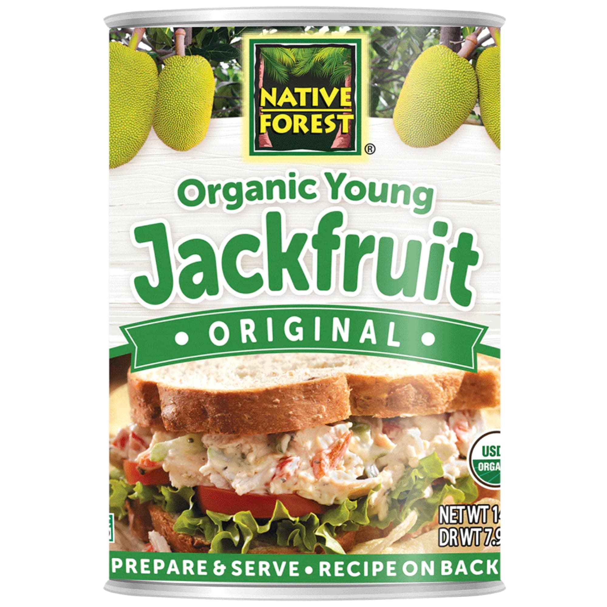 Organic Young Jackfruit - Great Meatless Alternative, Plant Based Meat, Non-GMO Project Verified, USDA Organic - Original, 14 Oz (Pack of 6)