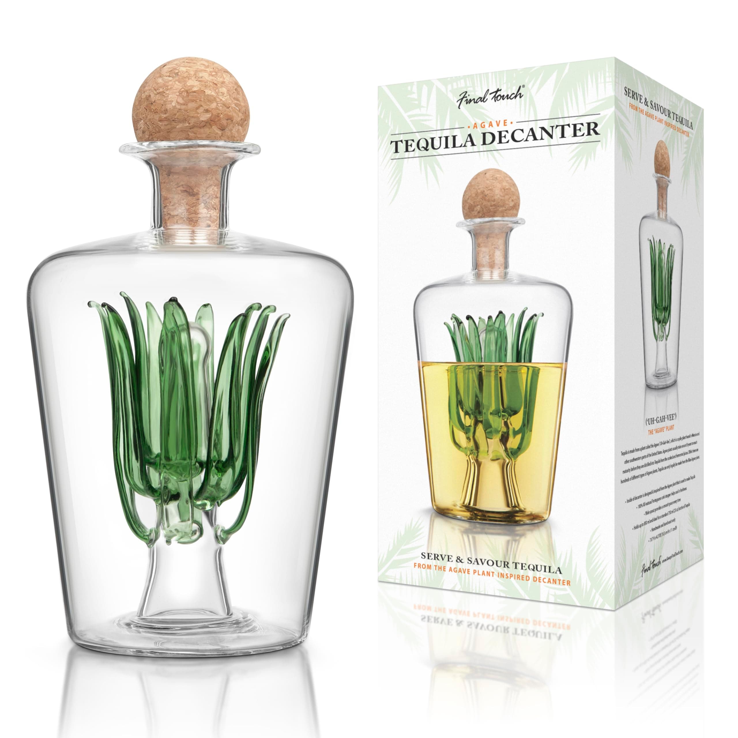 Final Touch Glass 25 Ounce Agave Tequila Decanter