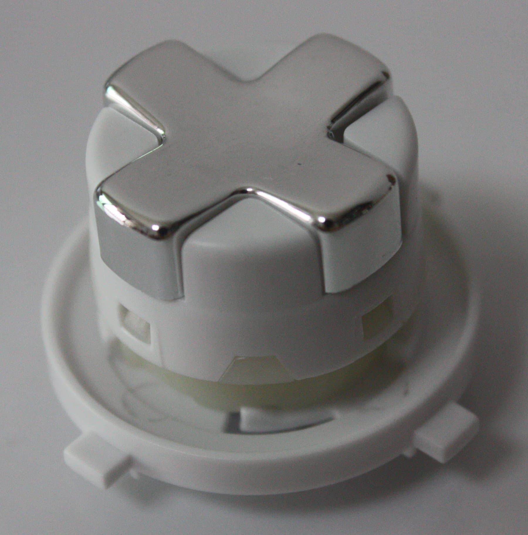 Chrome Silver w/ White Transforming/Transformer D-pad for Xbox 360 Controller (Rotating Dpad)